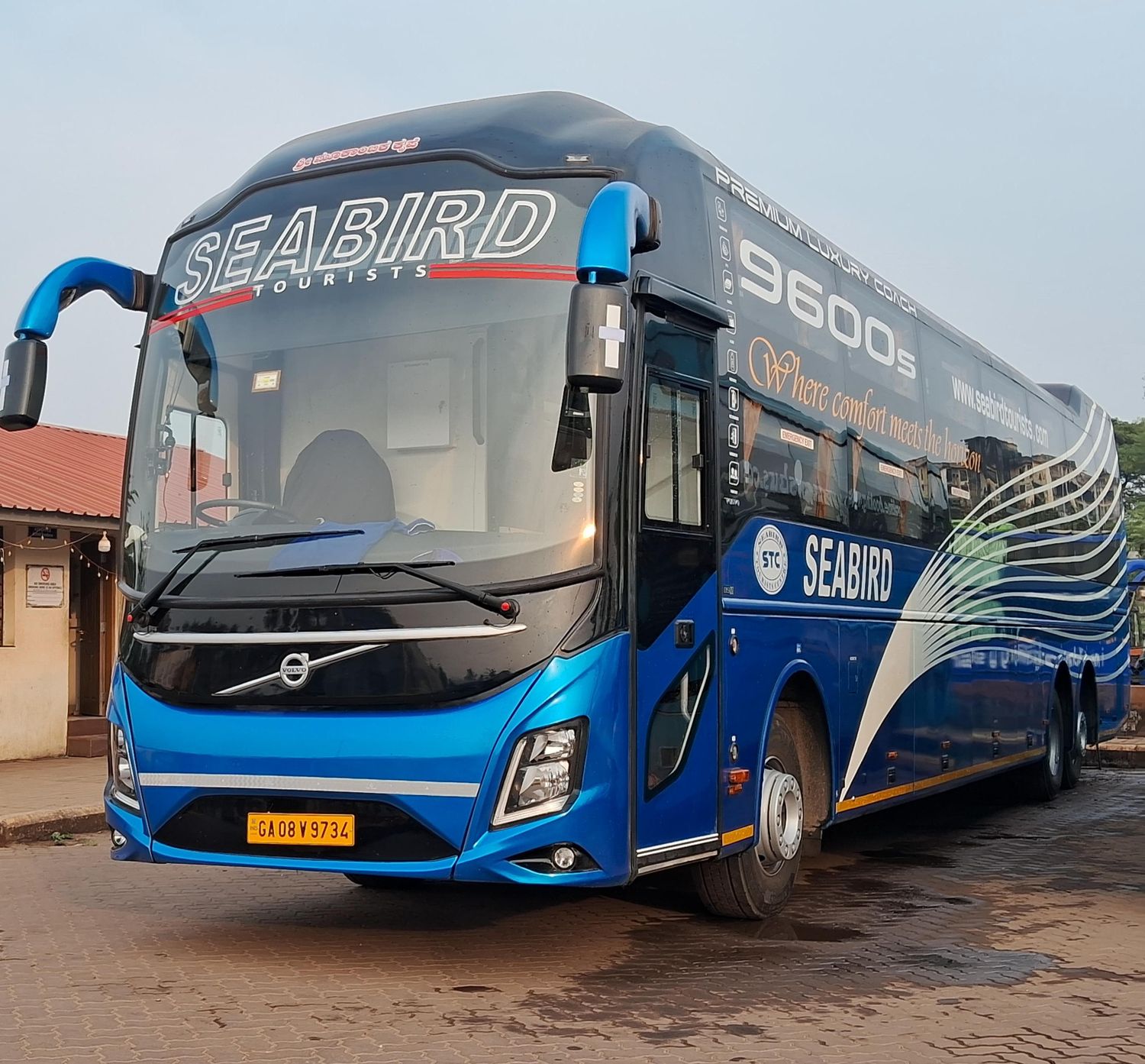 Luxury Seabird coach bus parked for comfortable group travel